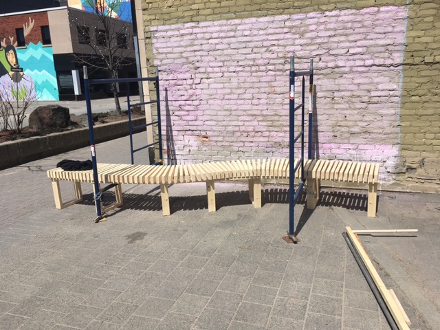 Bench designed for downtown sudbury