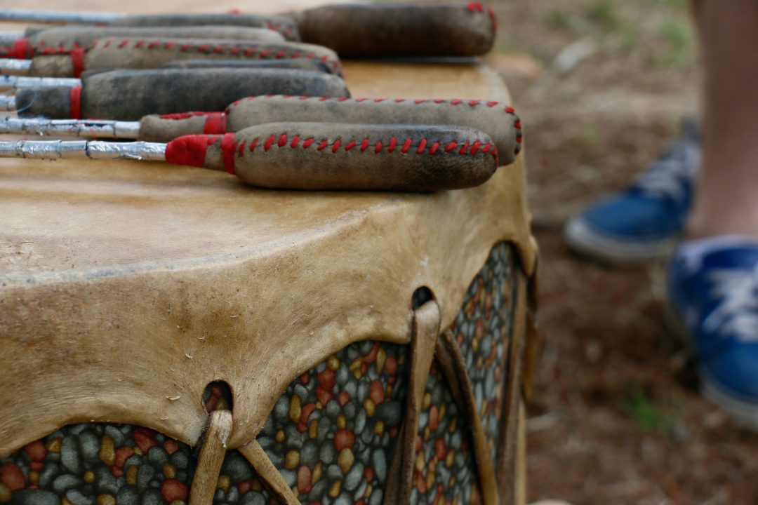 Photograph of an indigenous crafted drum