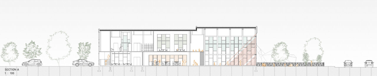 Longitudinal section of a student designed early education center