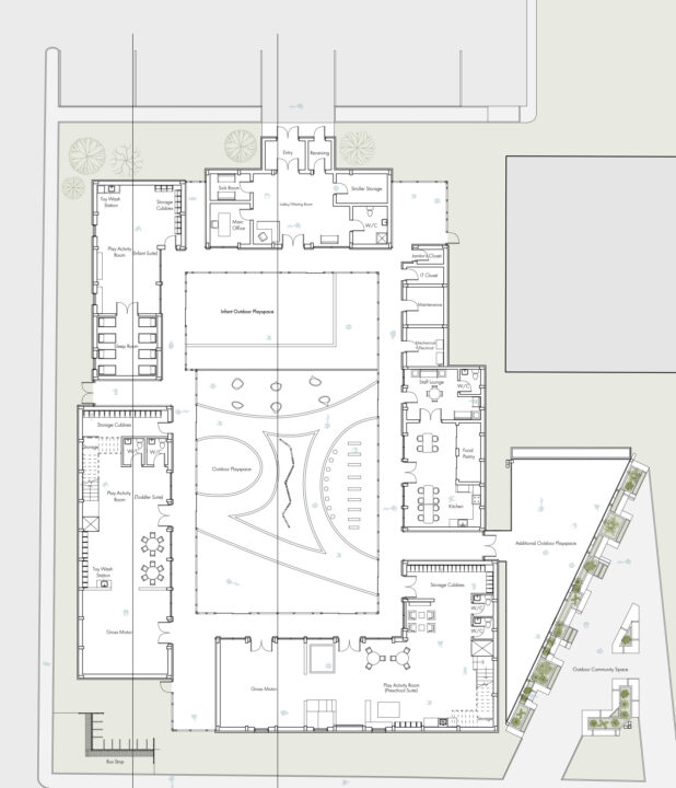 Ground floor plan of a student designed early education center