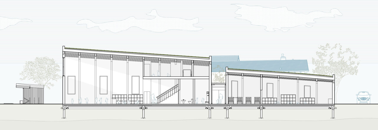 Detailed section of a student designed early education center