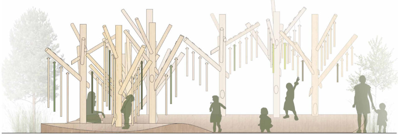 Section of a student designed play structure