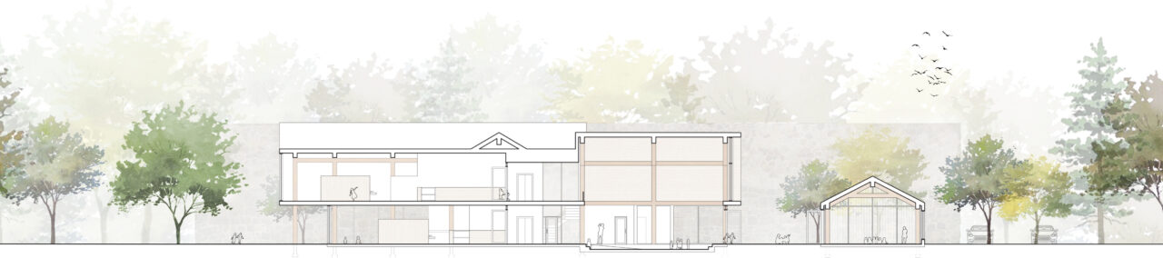 Section drawing through a student designed early education center