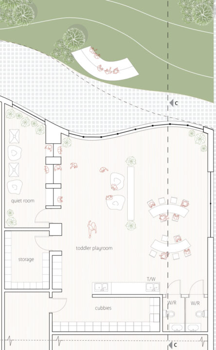 Detailed floor plan of a student designed early education center
