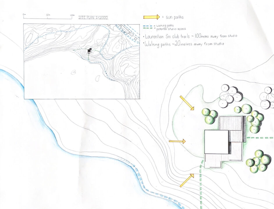 Hand drawn context and site plan