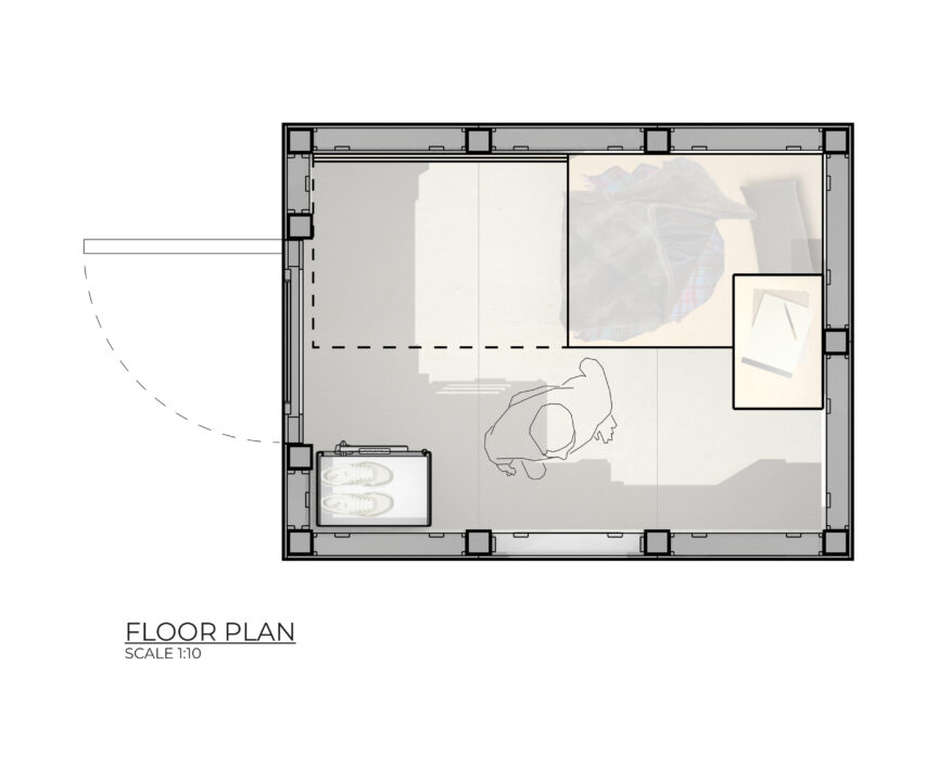 1-10 floor plan of homeless shelter