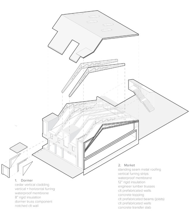 Structural axonometric of a student designed multi story building