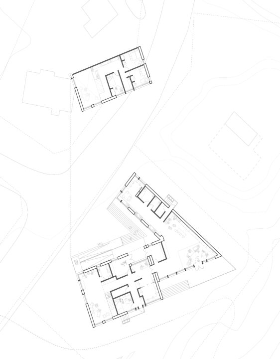 Ground plan of two student designed buildings