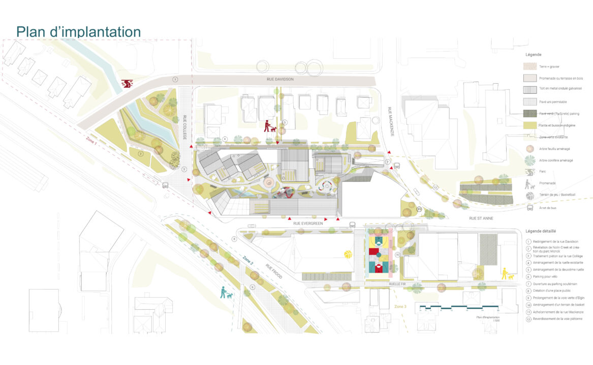 Detailed site plan with the surrounding context of downtown Sudbury