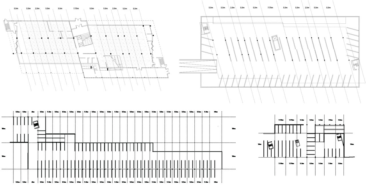 Structural floor plans of a student designed multi story buildings