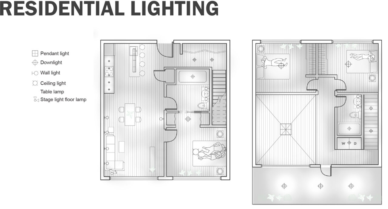 Residential lighting plan of a student designed multi story building
