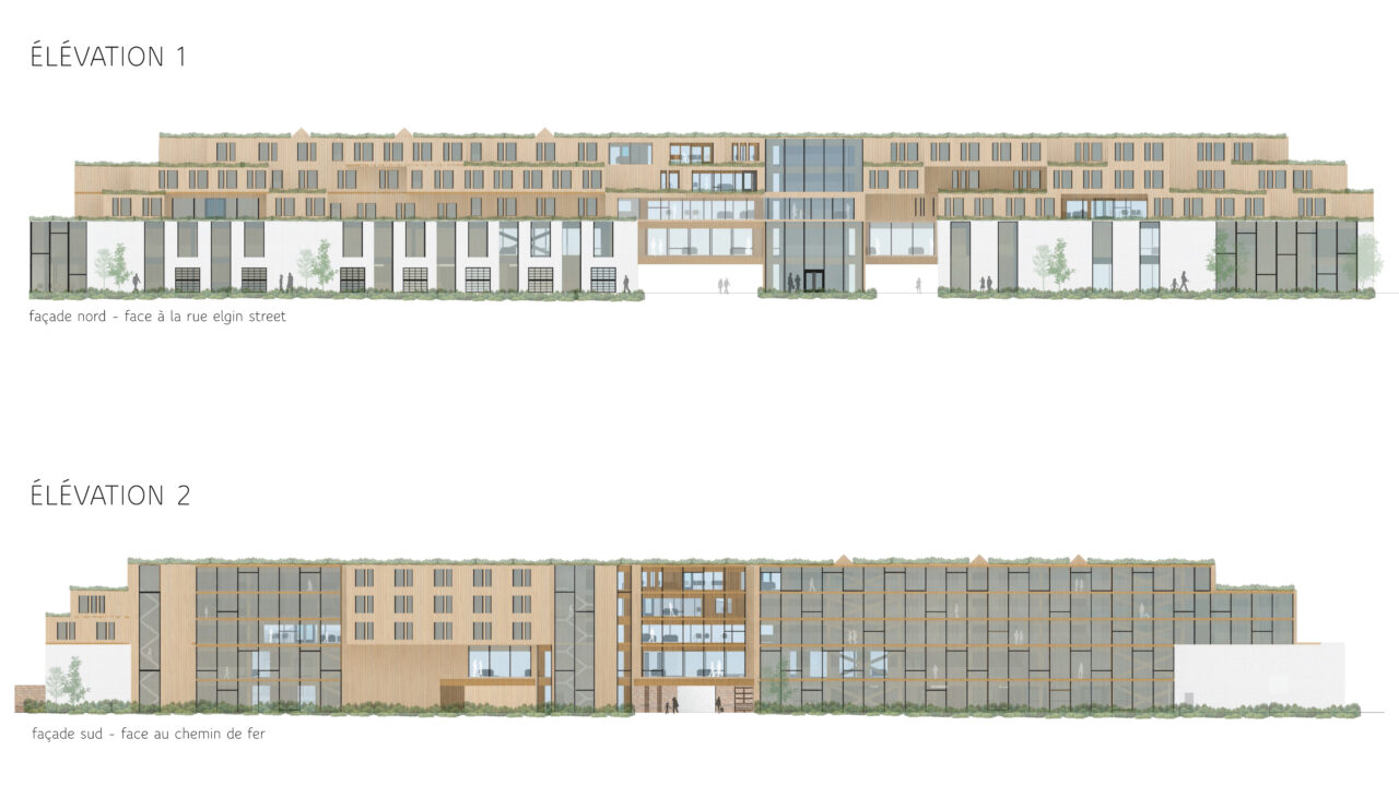Elevations of student designed buildings