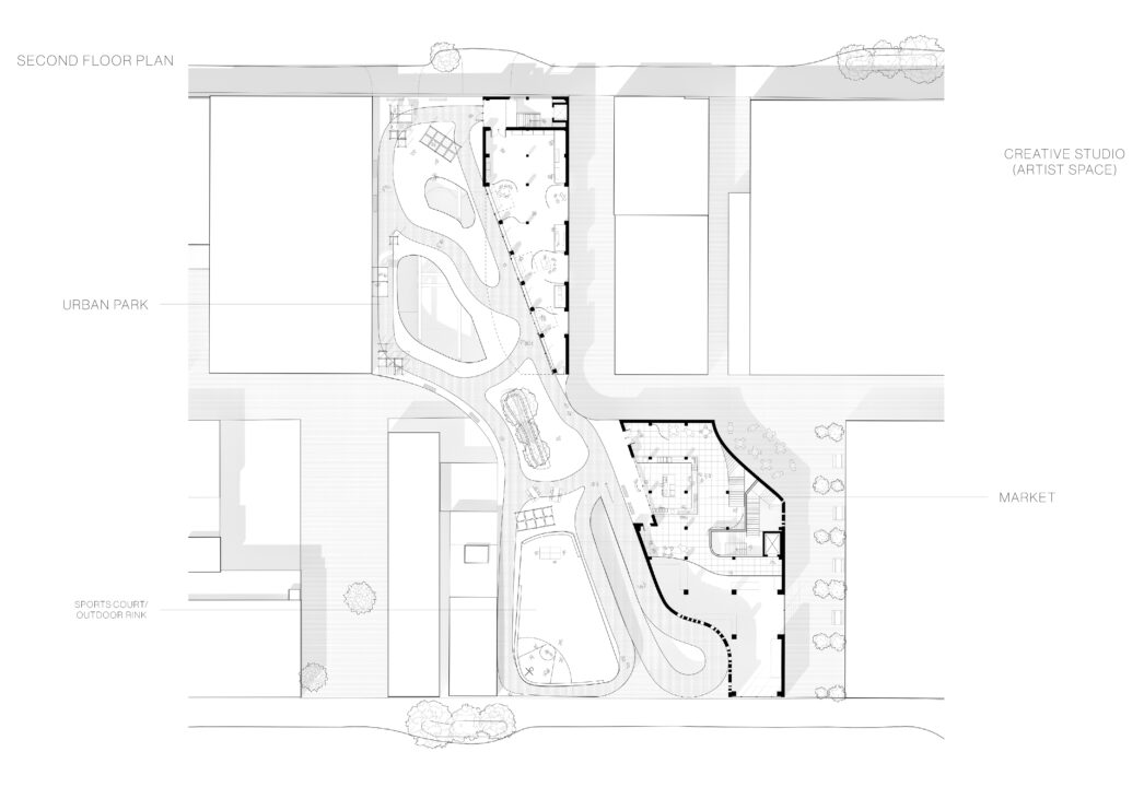 First floor plan of multiple students with the surrounding context