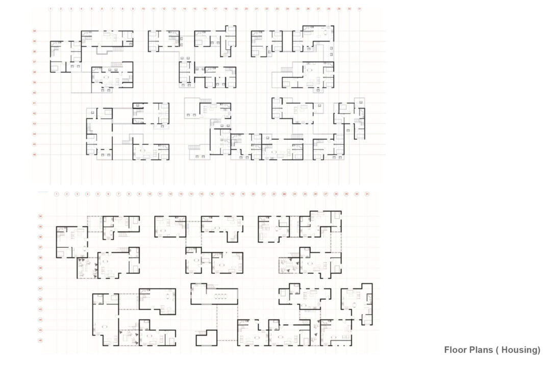 Floor plans of student designed buildings