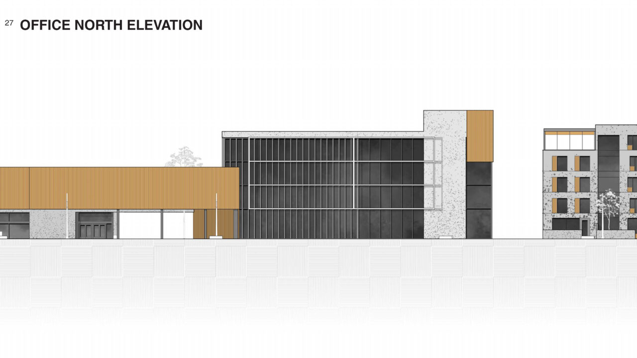 Elevations of a student designed multi story buildings