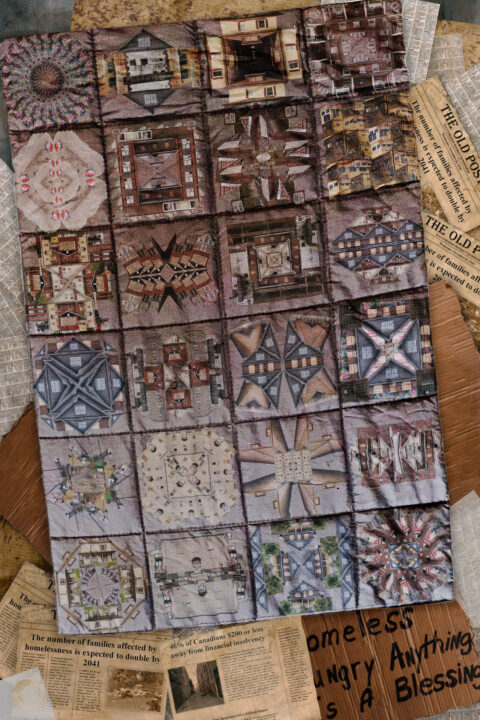 Photograph of a mosaic pattern quilt