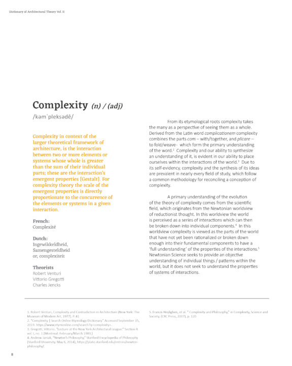 Poster with text explaining the word complexity