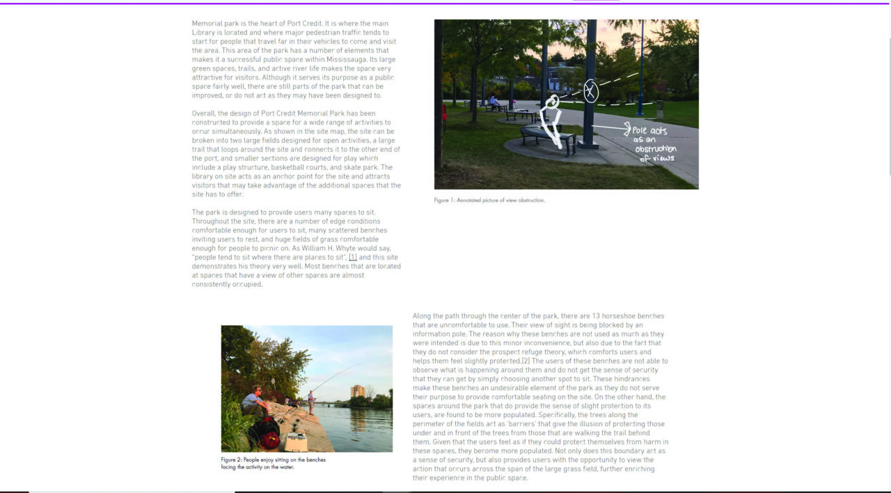 Website screenshot with two park photographs and text