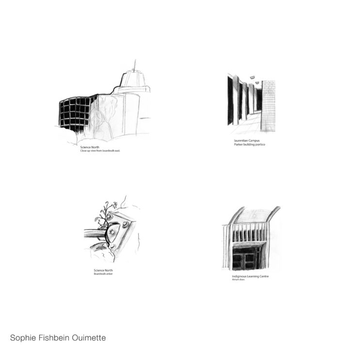 Four quick sketches by Sophie Fishbein Ouimette
