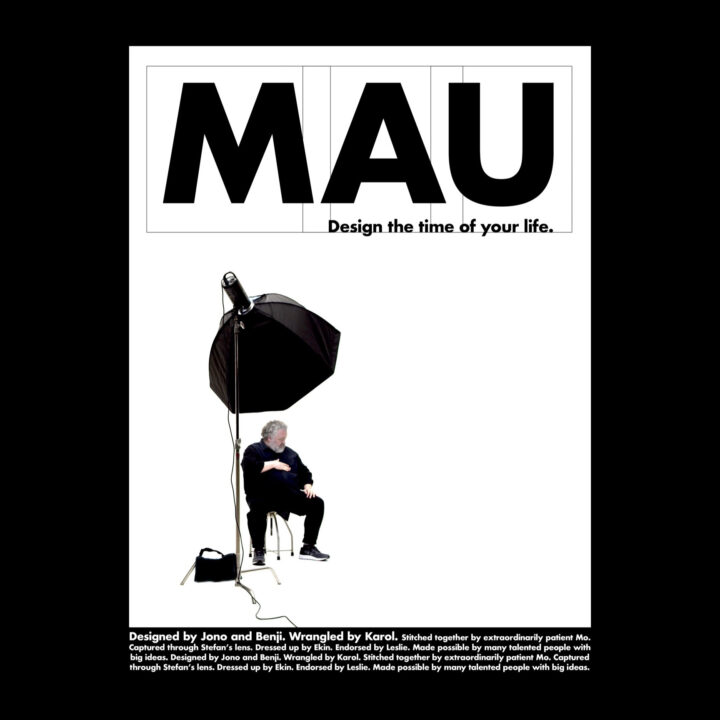 Affiche pour la projection du film de Bruce Mau - Mau (Design the Time of Your Life)