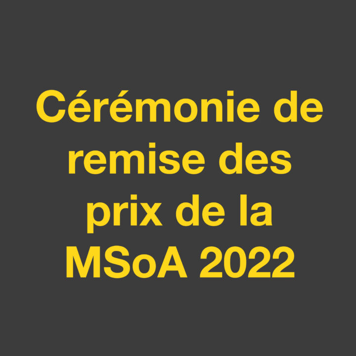 Page titre; cérémonie de remise des prix de la MSoA 2022