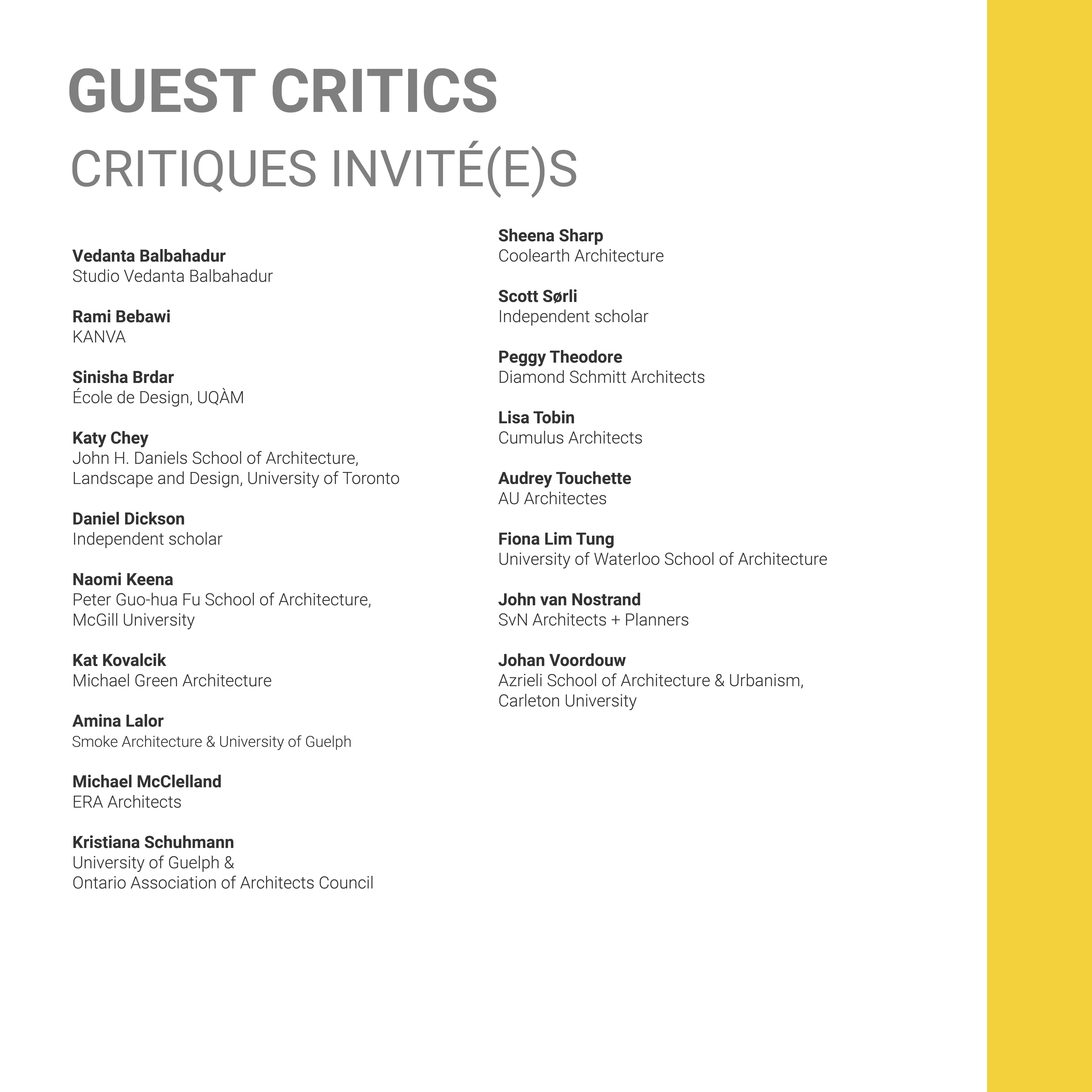 Guest critics