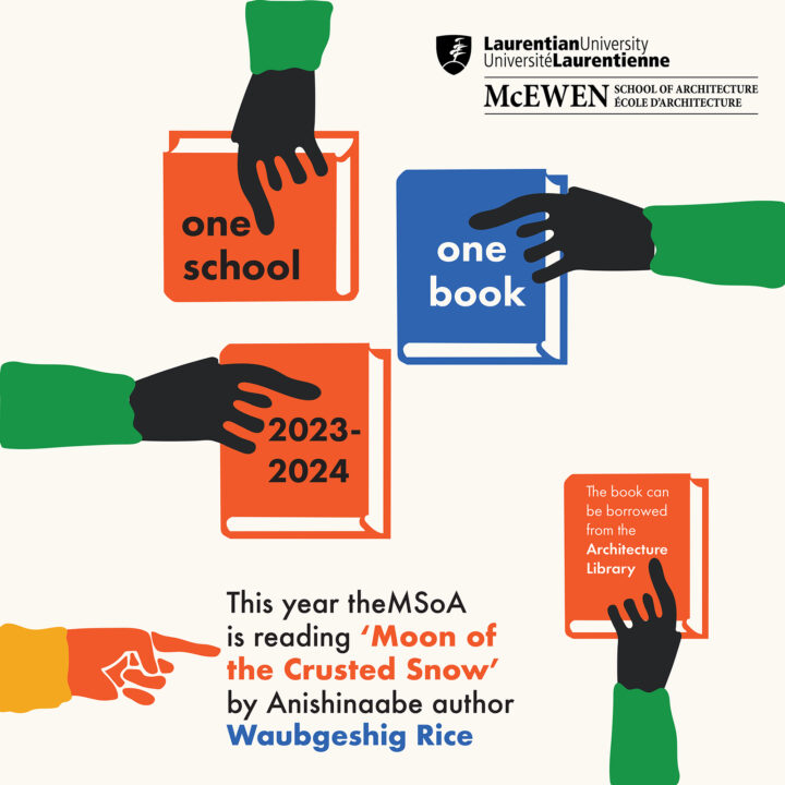 Poster 1: One School One Book 2023-24: This year the MSoA is reading 'Moon of the Crusted Snow'.